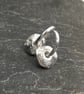 Rustic silver disc hoop earrings - Image 4