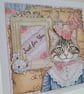 Mixed Media Collage any Occasion Card - Just for You Classy Cat - Image 2