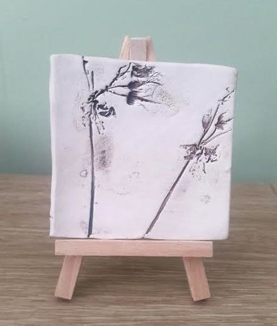Wild Flowers Ceramic Tile with easel