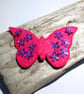 Pink Butterfly Felt Brooch - UK Free Post - Image 1