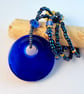 Beaded Necklace With Glass Donut Pendant, Birthday, Anniversary, Gifts For Her - Image 7