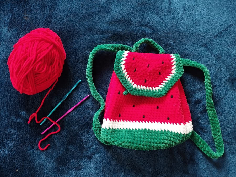 Crochet backpack Watermelon