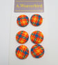 Sold - Orange Houndstooth Covered Buttons  - Image 2