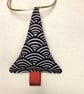 Christmas Tree Bunting Japanese Fabric Indigo - Image 6