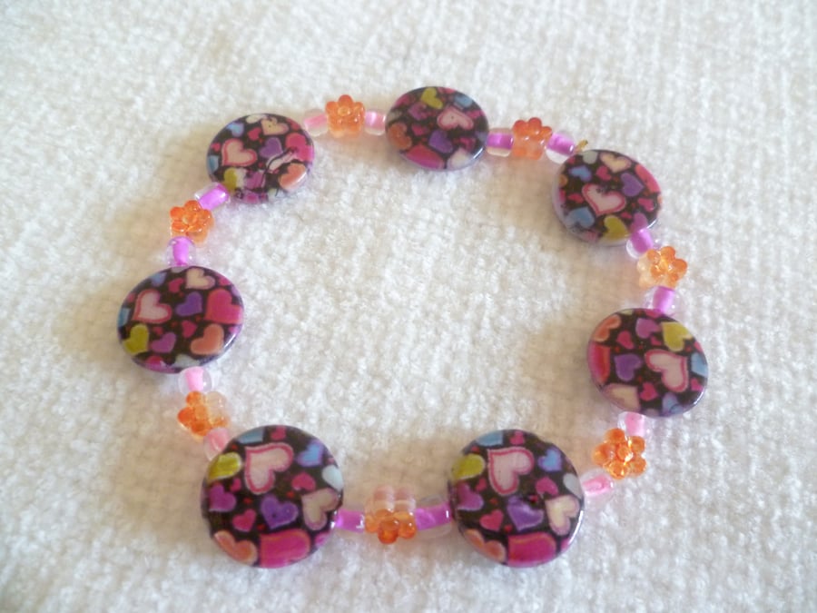 Hearts & Flowers Stretch Bracelet