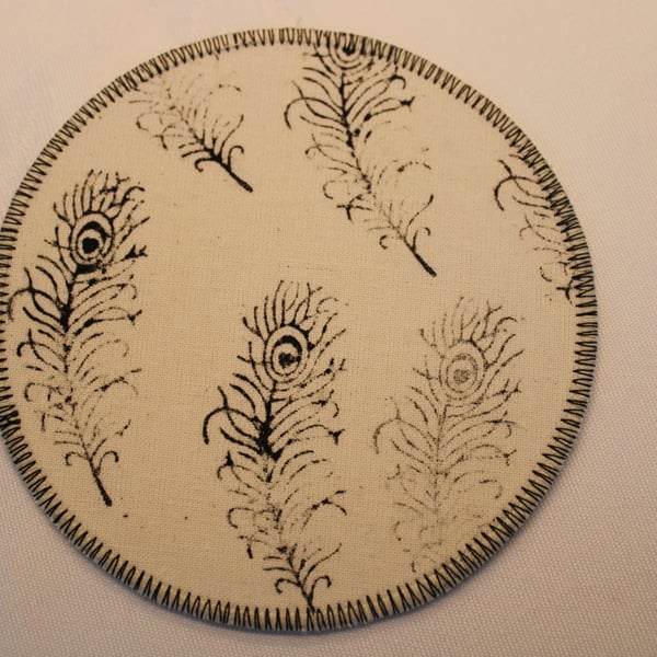 Hand printed fabric coaster