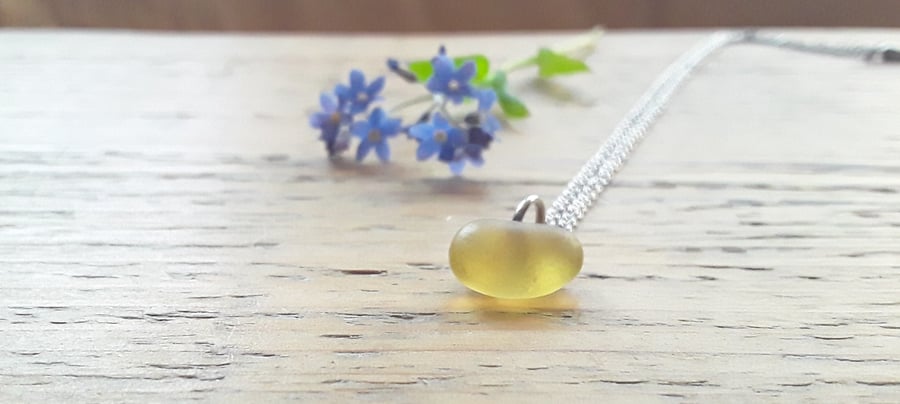 Yellow Seaglass Pendant 