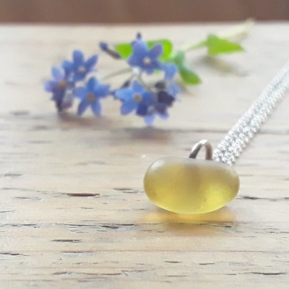 Yellow Seaglass Pendant 