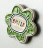 Large Smile pottery magnet green - Image 2