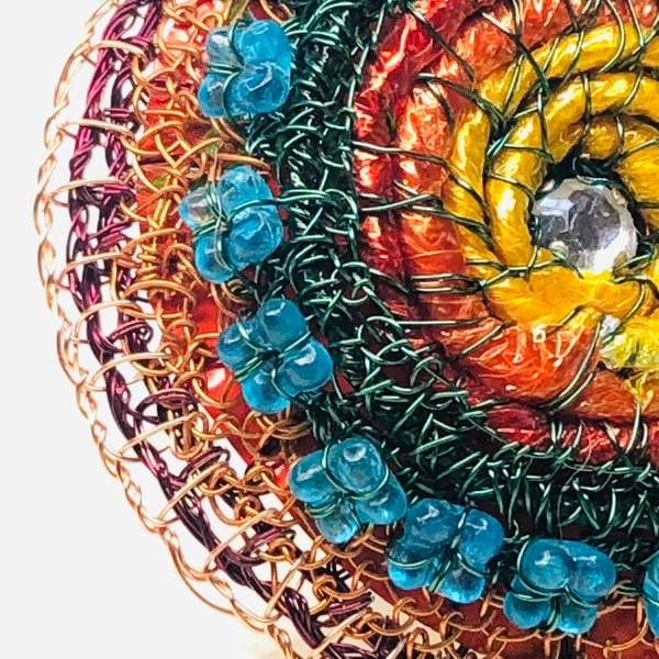 Sunset recycled brooch