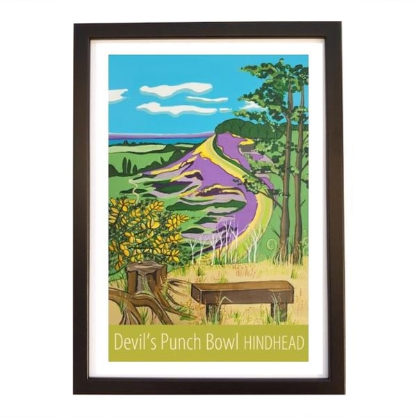 Devil's Punch Bowl travel poster print by Susie West