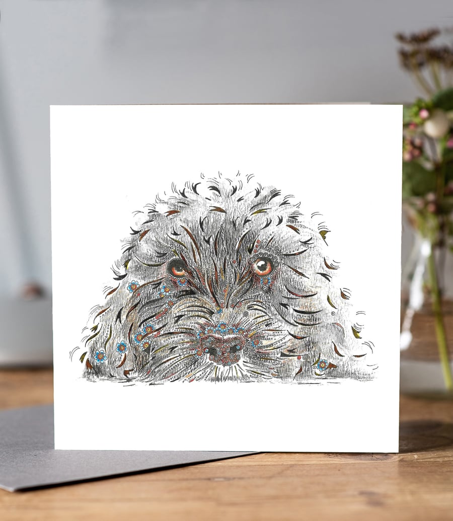 Black Cockapoo Greeting card 