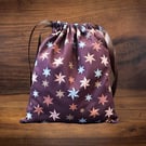 Handmade Christmas Gift Bag, Christmas Stars Design, Large Eco-Friendly-CHBB28