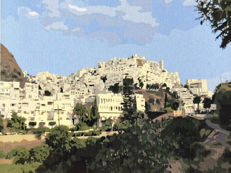 Syntego DIY Paint by Numbers for Adults, Spanish Mojacar Pueblo Canvas Oil Acryl