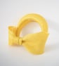 Yellow Fascinator Headband with Bow for Weddings, Ascot, Race Day, Occasions