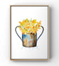 Watercolour Print Vintage Dual Handle Pot Full of Daffodils - Image 2