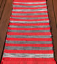 Short Grey and Red Stripe Rag Rug  - Image 2
