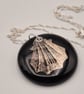 Small Scallop Seashell Fused Glass Pendant with Real Platinum Lustre Motif - Image 6