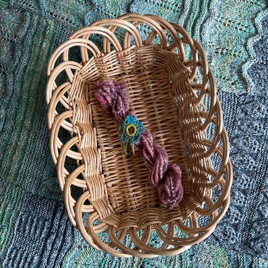 Hand spun art yarn - wool and mohair