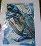Blue Crab Fine Art Print, A4 Mounted, Coastal Food Art, Contemporary Watercolour - Image 2