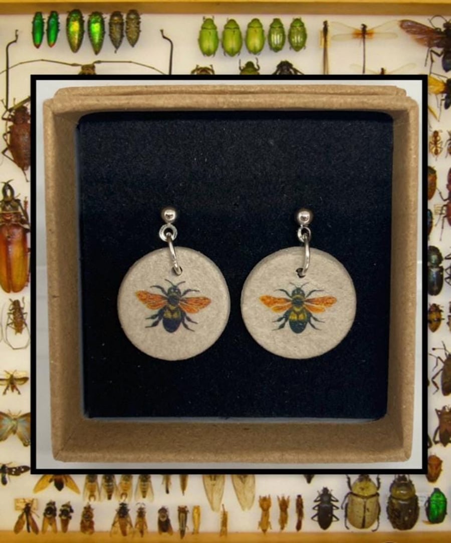 Bug stud clay earrings