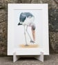 Marabou Stork Original Coloured Pencil Bird Drawing - Image 1