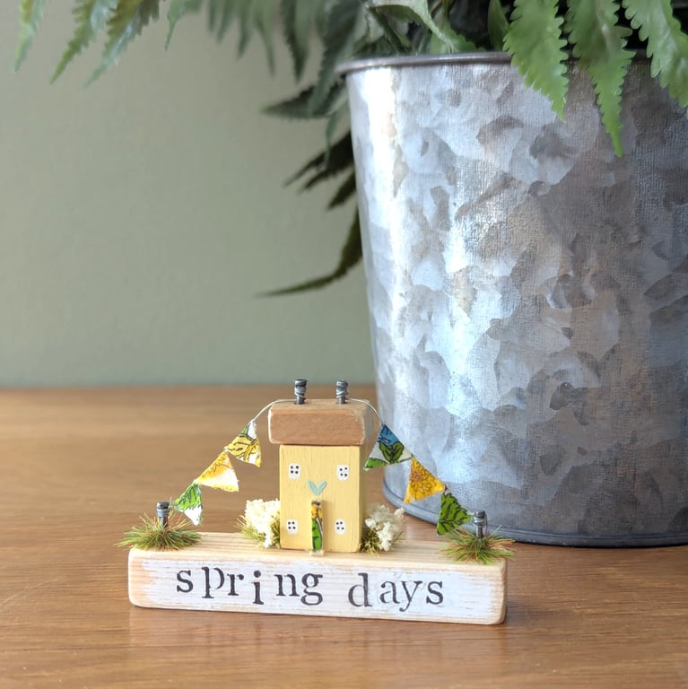 Handmade Tiny Country Cottage Home Decor 'Spring Days'