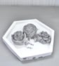 Peony & Rose Essential Oil Diffusers on Silver Foil Plate Gift