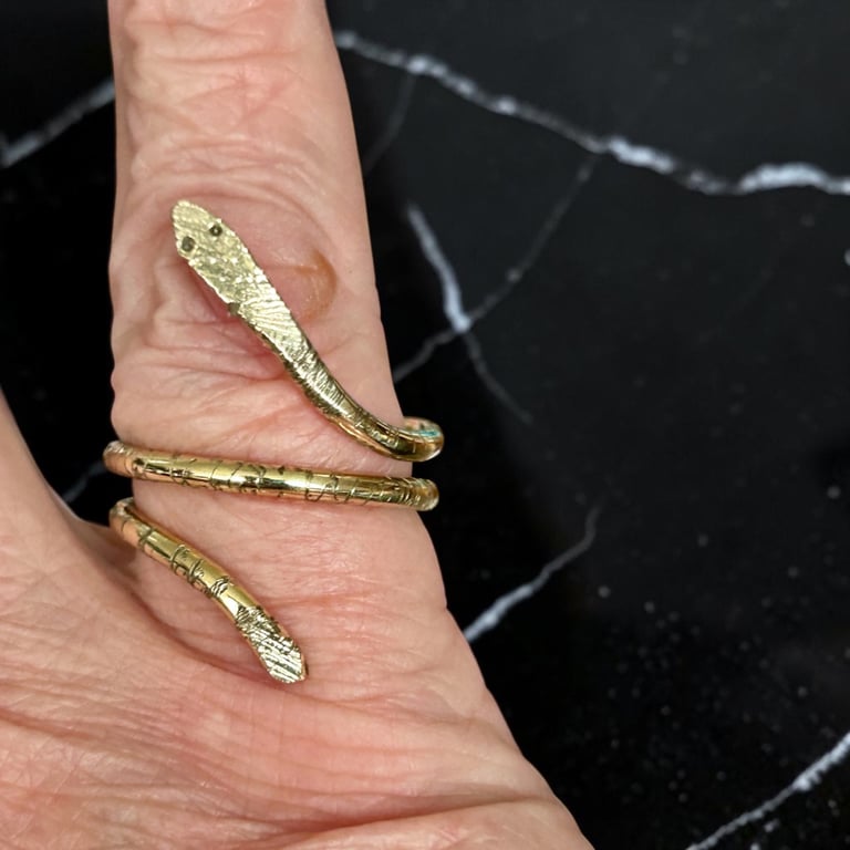 Solid Brass Snake Ring - Unisex, FREEPOST - All Sizes 