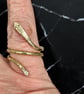 Solid Brass Snake Ring - Unisex, FREEPOST - All Sizes 