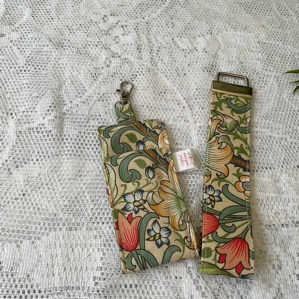 William Morris “Golden Lily”Colton Wristlet or Key Fob and Chapstick Holder