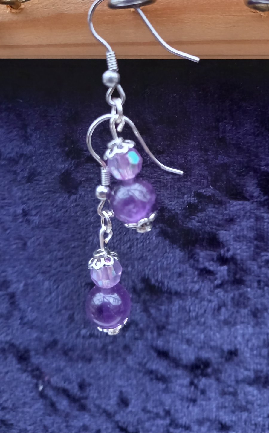Amethyst crystal earrings 