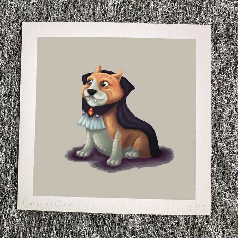 Vampire Corgi Art Print