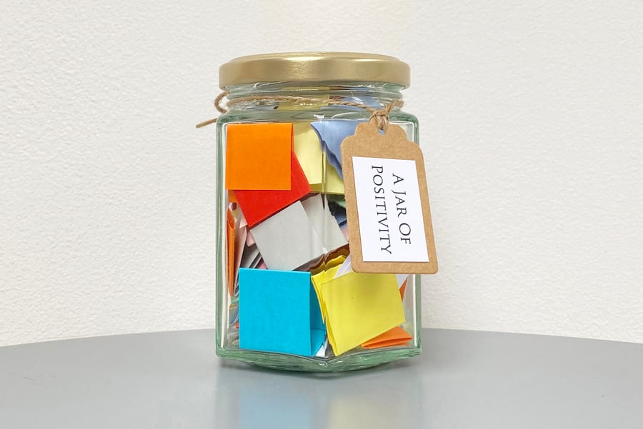 A Jar of Positivity - Positive Encouraging Quotes - Handmade Quote Gift