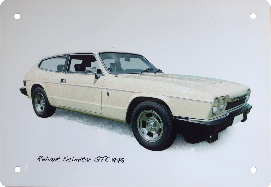 Reliant Scimitar GTE 1978 - Aluminium Plaque - A5 or 203x304mm