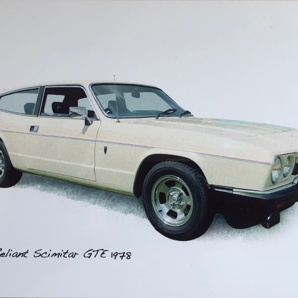 Reliant Scimitar GTE 1978 - Aluminium Plaque - A5 or 203x304mm