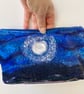 Moon and sea makeup, Jewellery, toiletries bag, pencil case or kindle pouch.