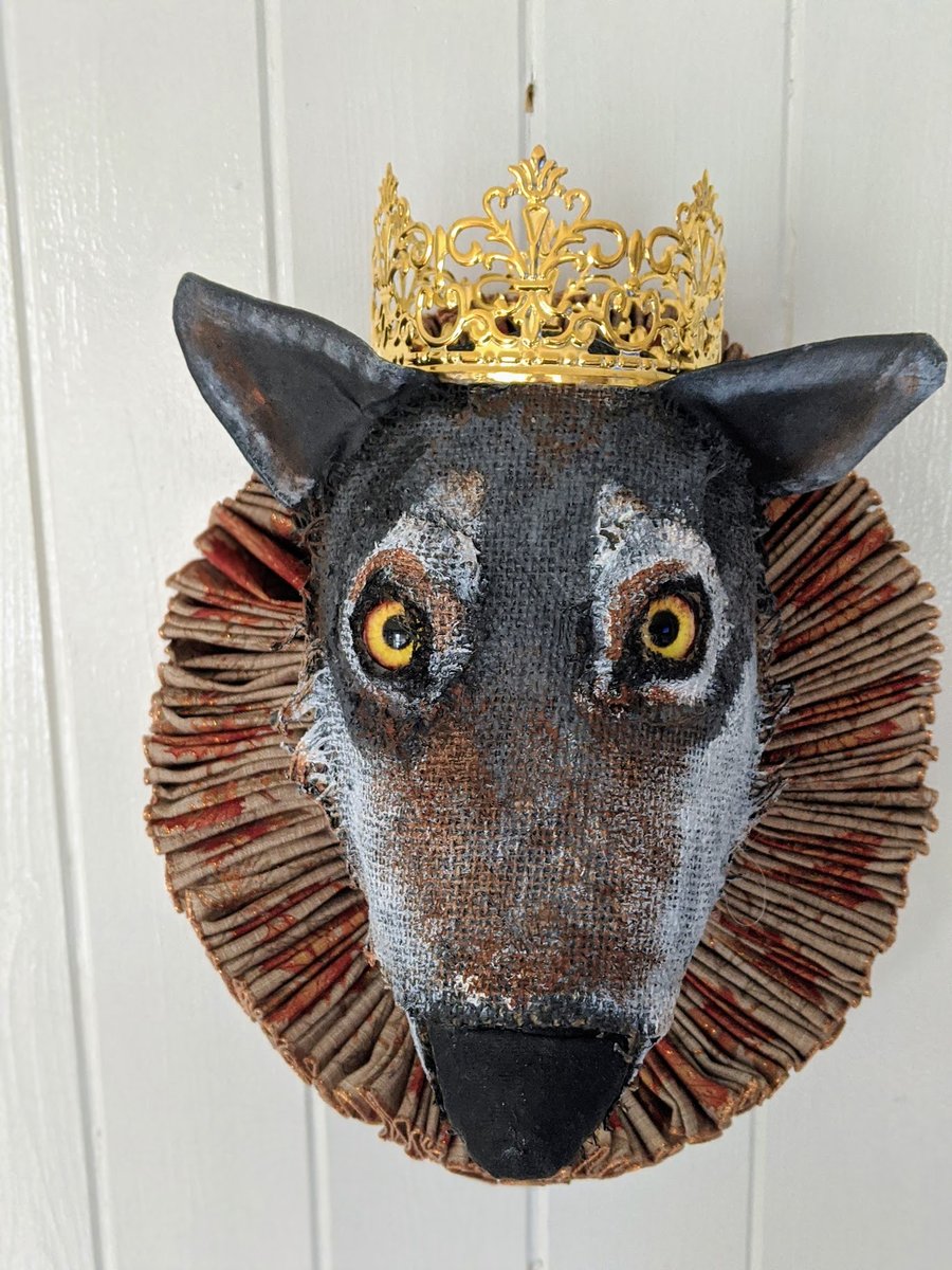 Royal Wolf faux taxidermy, animal head wall hanging, wall art, collectable