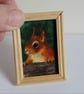 Red Squirrel Miniature Oil Painting Original - Image 2
