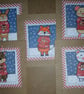 Set of 5 christmas animals in their christmas jumpers, whimsical art, handmade. - Image 1