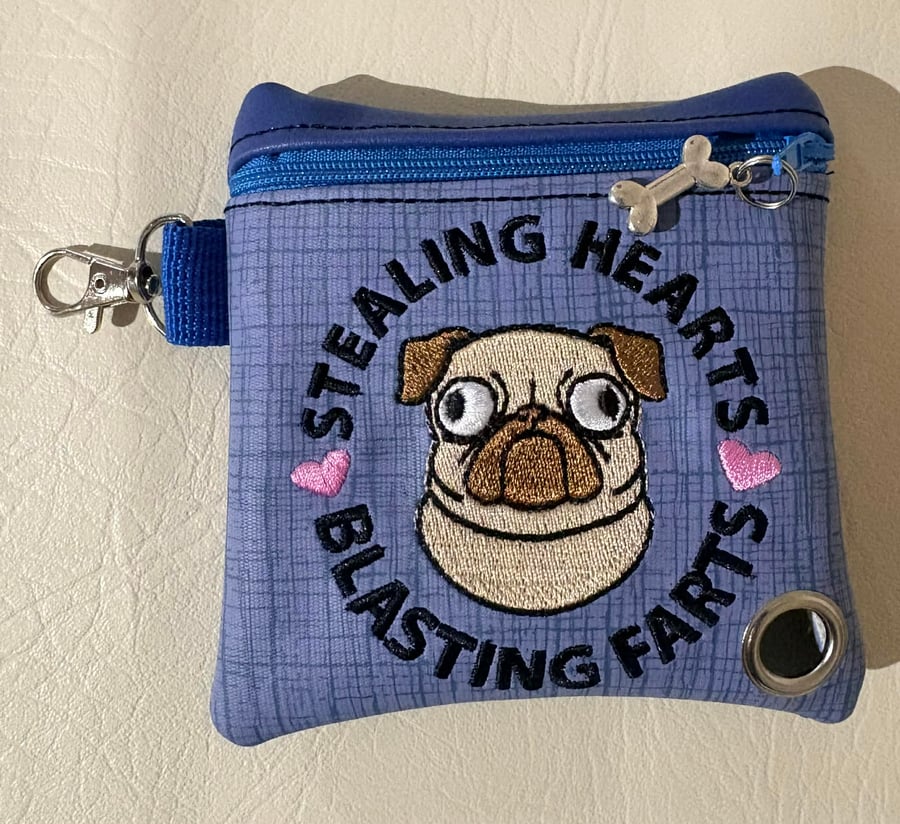 Stealing hearts Embroidered Poo bag dispenser. 