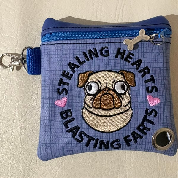 Stealing hearts Embroidered Poo bag dispenser. 