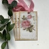 GIFT TAGS  ( set of 3 ) .Vintage -style  'Paris Rose '..ready to ship