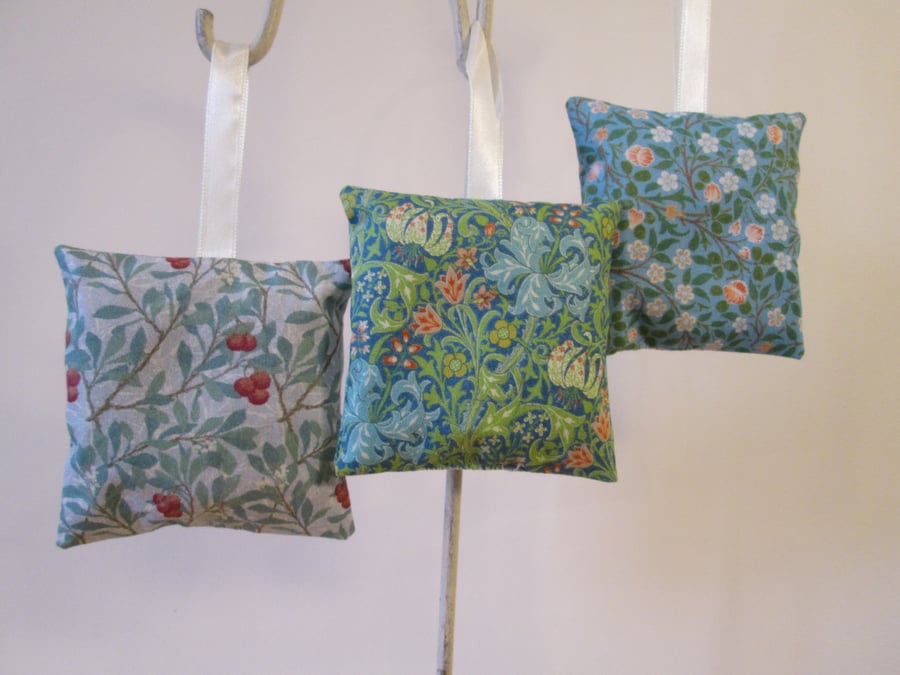 Set of three lavender bags using William Morris fabric 