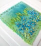 HAND EMBROIDERED GREETINGS CARD FORGET ME NOTS - Image 2