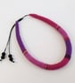 Felted cord necklace - raspberry, deep pink and purple - Image 3