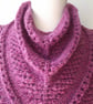 Cowl, Scarf, Neckwarmer, or Kerchief Cowl, Handspun, Knitted, Pink Merino  - Image 3
