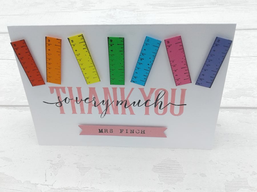 Teacher thank you cards. Personalised. Teaching Assistants. Nursery. Set of 4.