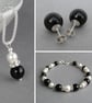 Chunky 12mm Black Glass Stud Earrings - Large Jet Black Studs - Jewellery Gifts - Image 5