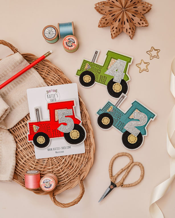 Tractor Personalised Birthday Badge